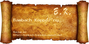 Bambach Koppány névjegykártya